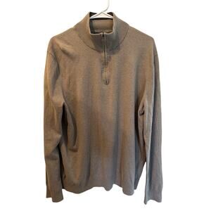 ⭐️ Men’s Banana Republic Beige Quarter Zip Cashmere Blend Sweater Size XL Preppy